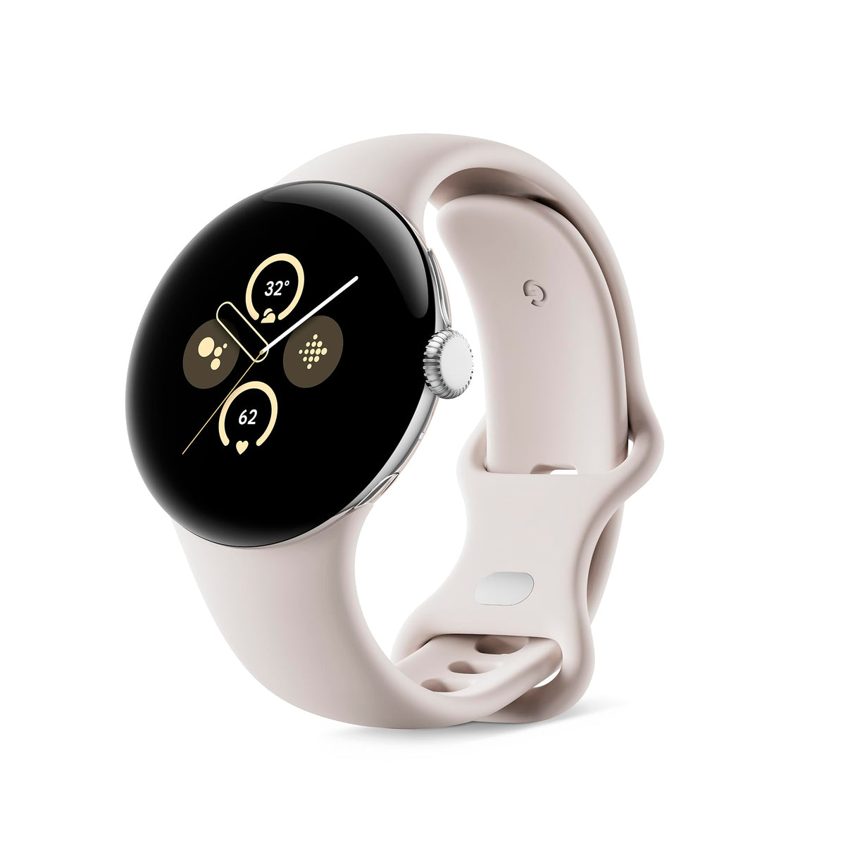 Google Pixel Watch 2 con Fitbit y Google - Control de frecuencia cardiaca, gestión del estrés y seguridad - Smartwatch Android - Caja de aluminio en tono plata - Correa deportiva en porcelana - Wi-Fi