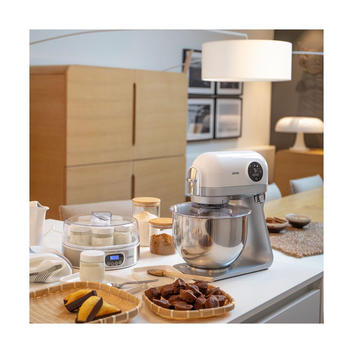Livoo robot pastelero multifunción 5l 1200w blanco dop234