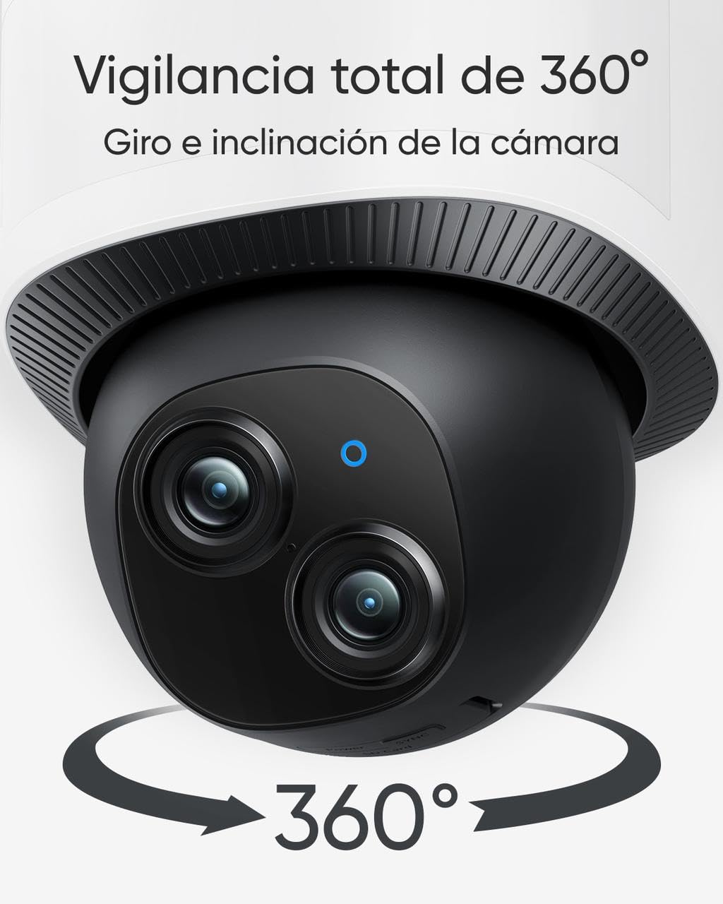 eufy Security Floodlight Camera E340 con Cable, Giro de 360° e inclinación, grabación ininterrumpida, cámara Doble, Compatible con HomeBase 3, Almacenamiento Local, sin cuota mensual