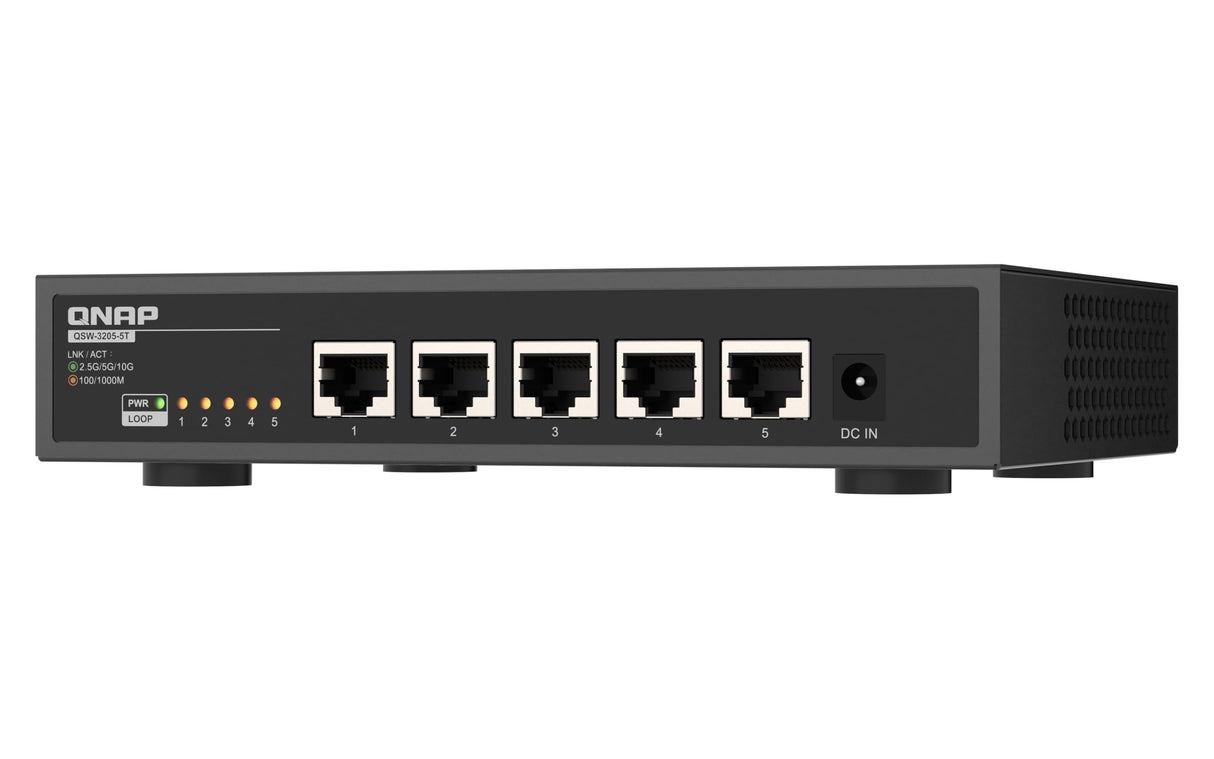 Qnap Switch QSW-3205-5T | 5X 10GbE, Plug & Play Unmanaged, Fanless