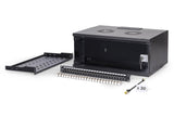 DIGITUS Set de Red de 19 pulg – Armario Mural 4U – Estante 1U – Panel de conexión de 24 Puertos – 24 módulos Keystone – 30 Cables de Red Cat 6A – No montado – Soho Pro – Negro