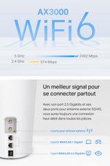 TP-Link Deco X3000-5G LTE - Router Wi-Fi 6 AX3000, tecnología 5G, 1 × 2, Puerto de 5 Gbps + 2 Puertos Gigabit, Compatible con Antenas externas 5G, Soporte de tecnología de Mesh