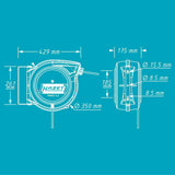 Carrete de cable HAZET 9040D-2,5 I Longitud de cable: 20 m, cable de conexión: 1,5 m, con función "Parada en cualquier punto" I Carrete de cable automático para el orden en cualquier taller