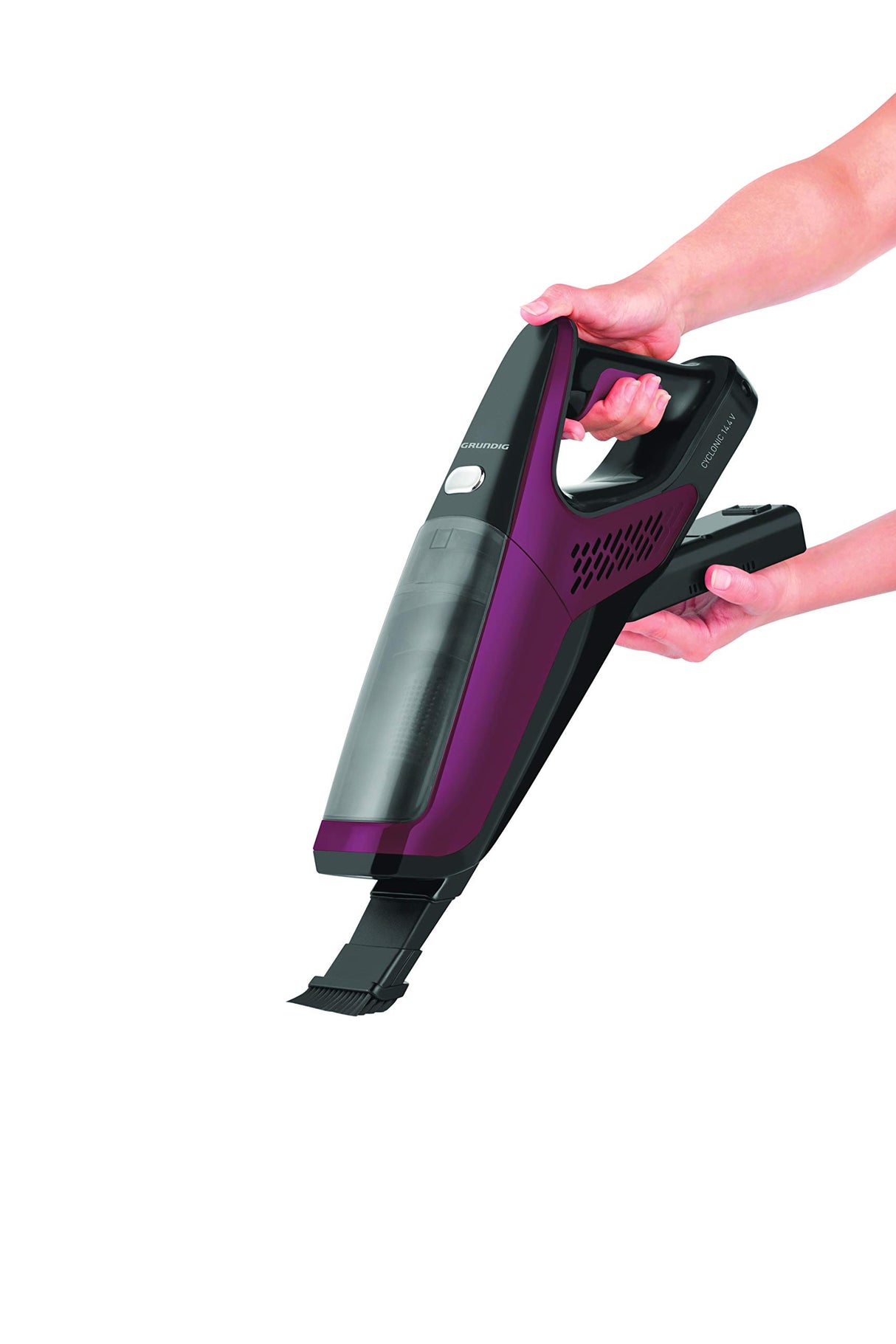 GRUNDIG VCH 9930 9930-Aspiradora de Mano 2 en 1, batería de Litio, 14,4 V, 2 Velocidades, Morado
