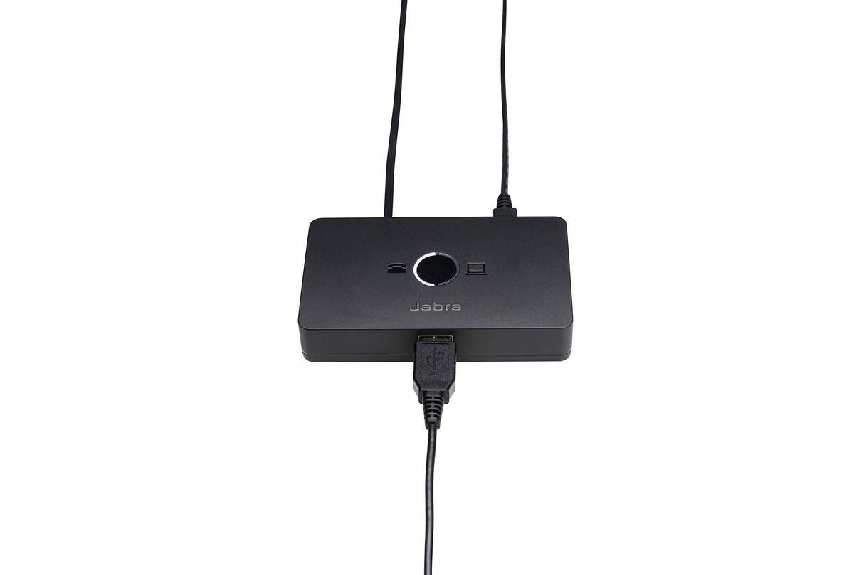 Jabra Link 950 USB-A Switch utilícelo para alternar cómodamente entre el teléfono de sobremesa y el softphone mediante un auricular inalámbrico USB o con cable