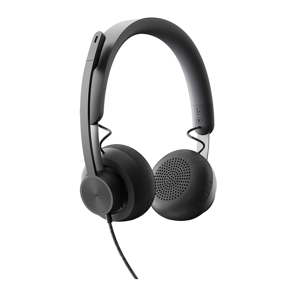 Logitech ZONE WIRED Headset Auricular profesional con micrófono cancelador de prestaciones superiores, conexión por cable con conector USB-A y USB-C, audio de alta fidelidad, Certificado UC- Grafito