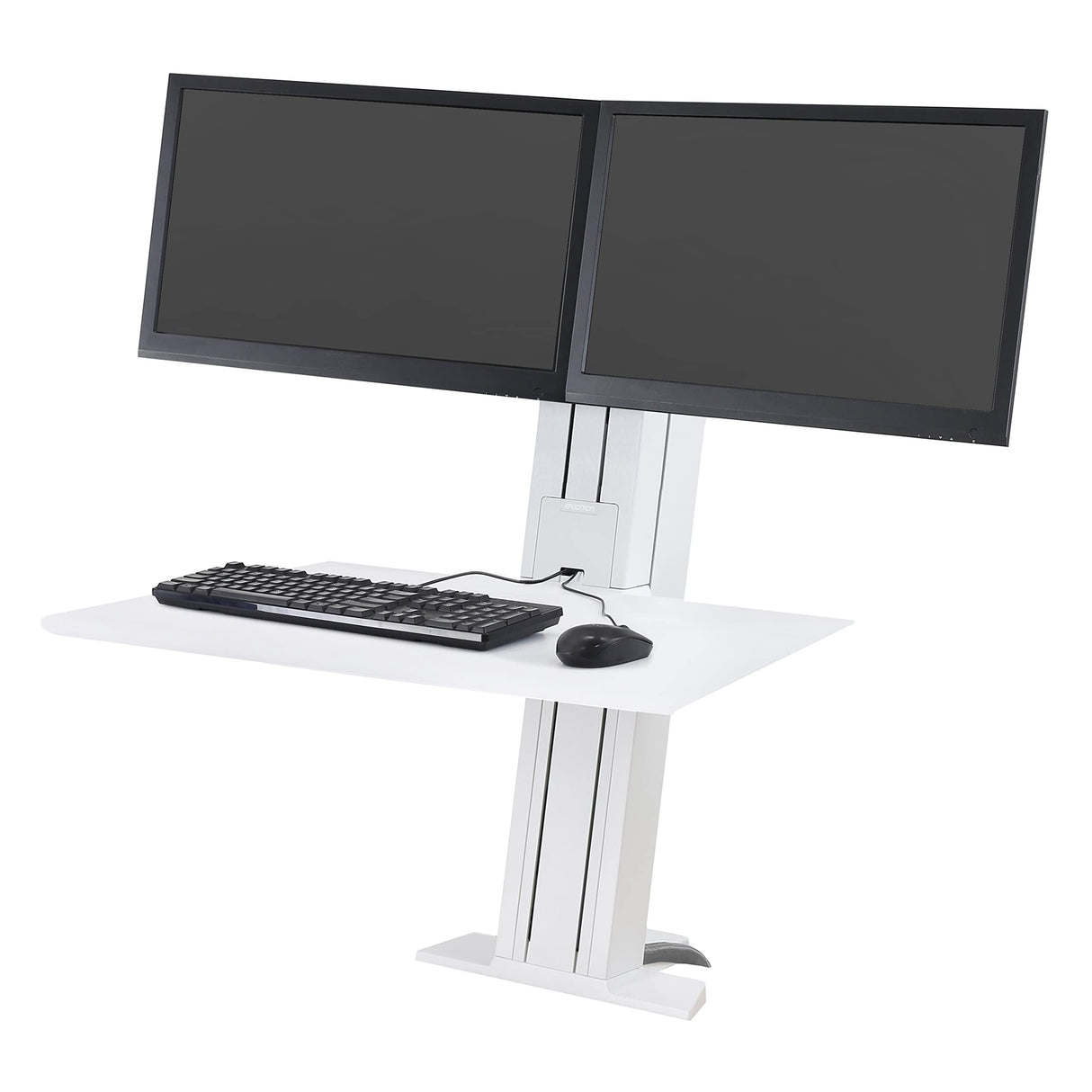 Ergotron 33-407-062 WorkFit-SR - Estación de Trabajo con Doble Soporte, Color Blanco, Aluminio