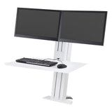 Ergotron 33-407-062 WorkFit-SR - Estación de Trabajo con Doble Soporte, Color Blanco, Aluminio