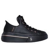 Skechers Snoop One OG, Zapatillas Mujer, Black Leather/Mesh/Rose Gold Trim, 37 EU
