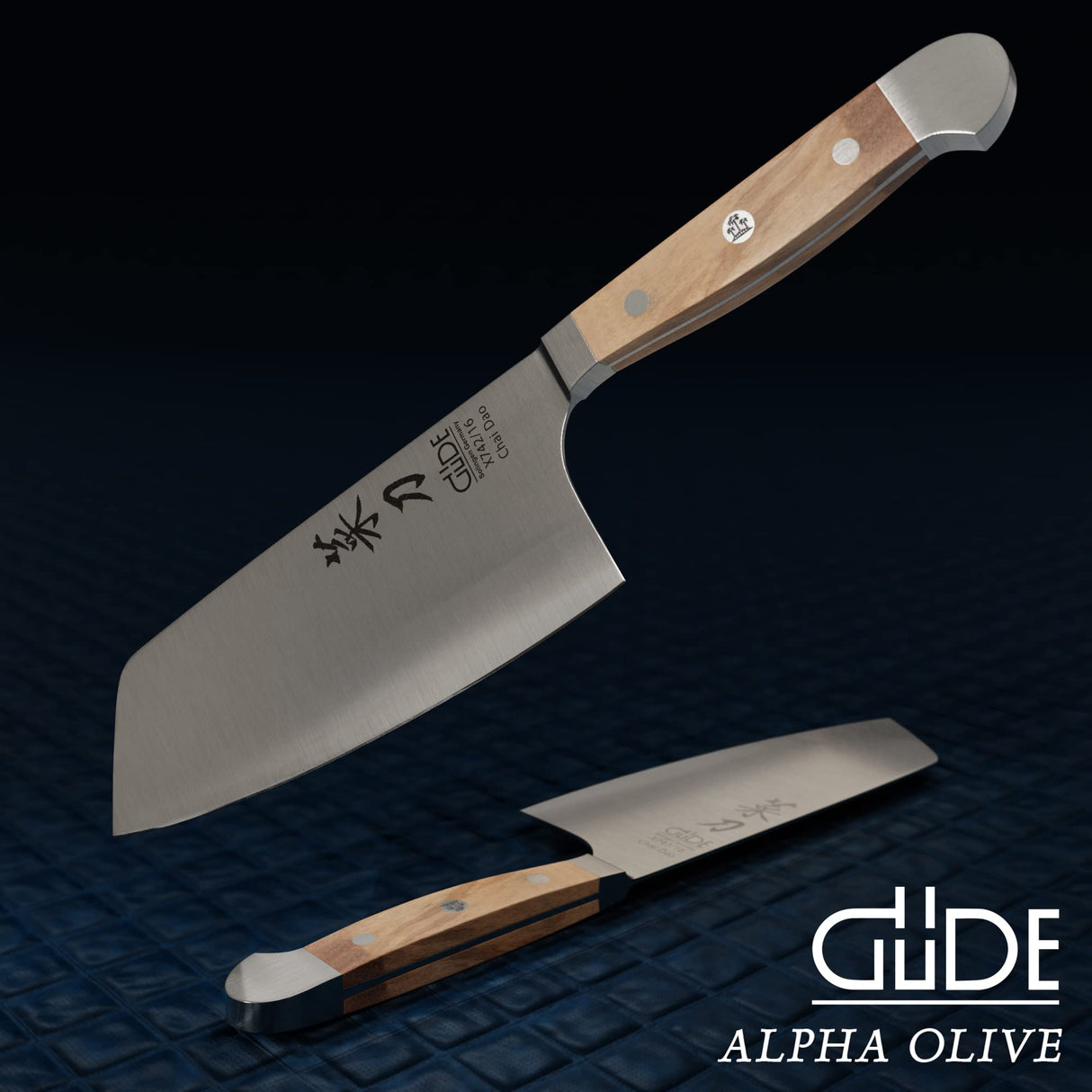 Güde Solingen-Chai Dao, Cuchillo de Cocina Forjado, 16 cm, Madera, Alpha-Olive-Doble virola, Hecho a Mano en Alemania, Chrome Steel