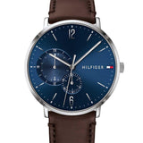 Tommy Hilfiger Reloj Analógico de Cuarzo Multifunción para Hombre con Correa de Cuero Marrón Oscuro - 1791508