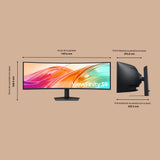 Samsung 49" Monitor ViewFinity S9 S95UF DQHD 5120 x 1440 32:9 120Hz 0 5ms(GTG) VESA DisplayHDR 400 USB-C Multitasking PBP KVM Switch Altavoces Integrados Negro LS49F950UAUXEN 2025
