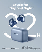 Soundcore AeroClip de Anker, Auriculares Open-Ear, Comodidad de Adaptación, Llamadas Nítidas con 4 Micrófonos con IA, Ajuste Estable, Altavoces de 12 mm para un Sonido Claro, Forma de Anilla Abierta
