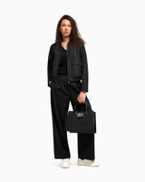 Armani Exchange Jodie, Sustainable, Logo Plate Closure, Medium Tote Mujeres, Negro, Talla única