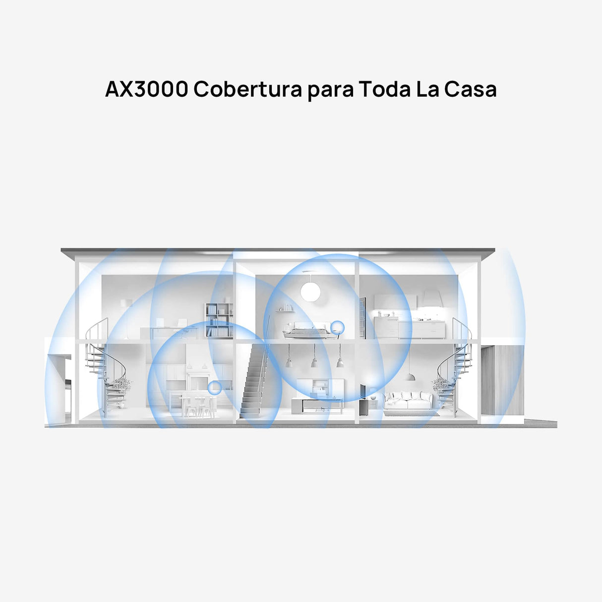 HUAWEI WiFi Mesh 3, Router Mesh Wi-Fi 6 AX3000 para Todo el hogar, Cobertura de hasta 200-400 m², Paquete de 3, 9 Puertos GE en Total, Seguridad HomeSec™, Exclusivo de Amazon, 42 Meses de Garantía