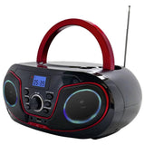 Silva-Schneider MPC 19.4 - Radio FM con Reproductor de CD, AUX, USB, Color Negro y Rojo