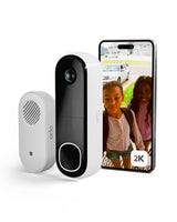 Arlo Essential 2K Videoportero WiFi + Timbre Inalámbrico Exterior Impermeable, Timbre Casa, Detector De Movimiento, Visión Nocturna, Audio Bidireccional, Prueba Arlo Secure Incluida, 1 Cámara, Blanca