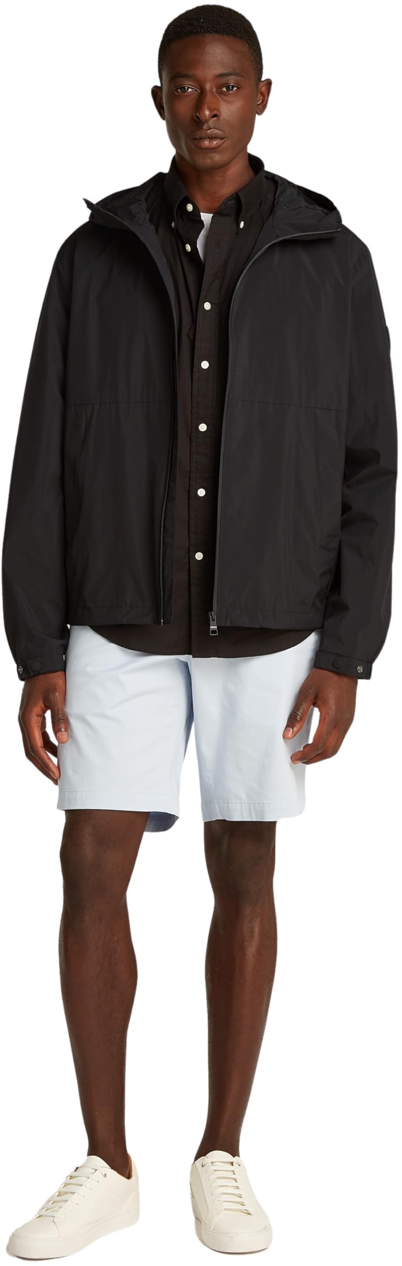 Tommy Hilfiger Cortavientos Hombre Hooded deportivo, Negro (Black), L