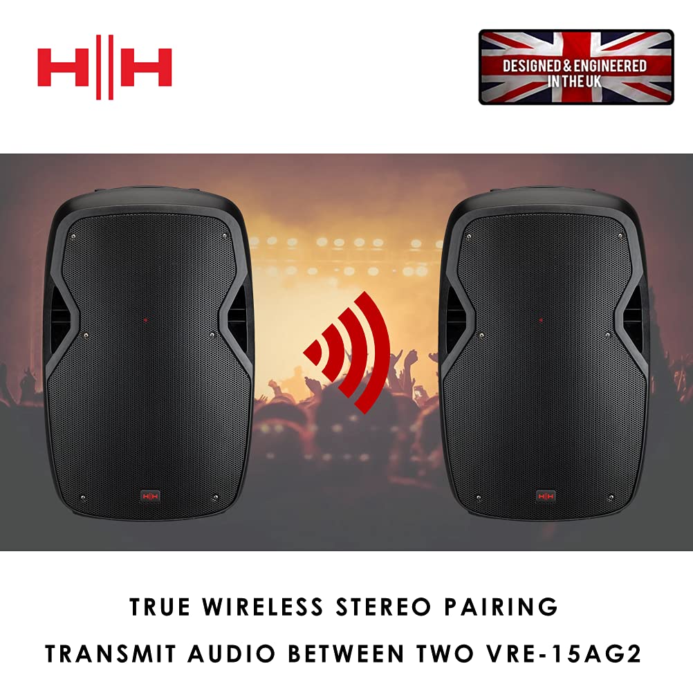 VECTOR by HH Electronics VRE-15AG2 - Altavoz activo moldeado con Bluetooth - 800 W - 15" LF + 1" CD