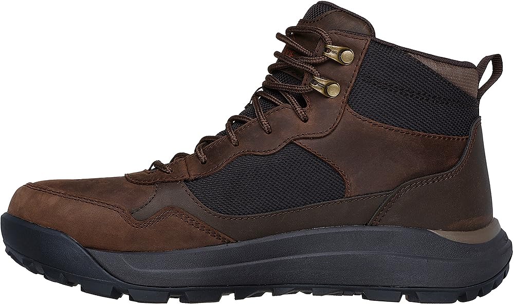 Skechers Cambert Harlan, Botas Cortas al Tobillo Hombre, Cocoa Leather/Mesh, 46 EU