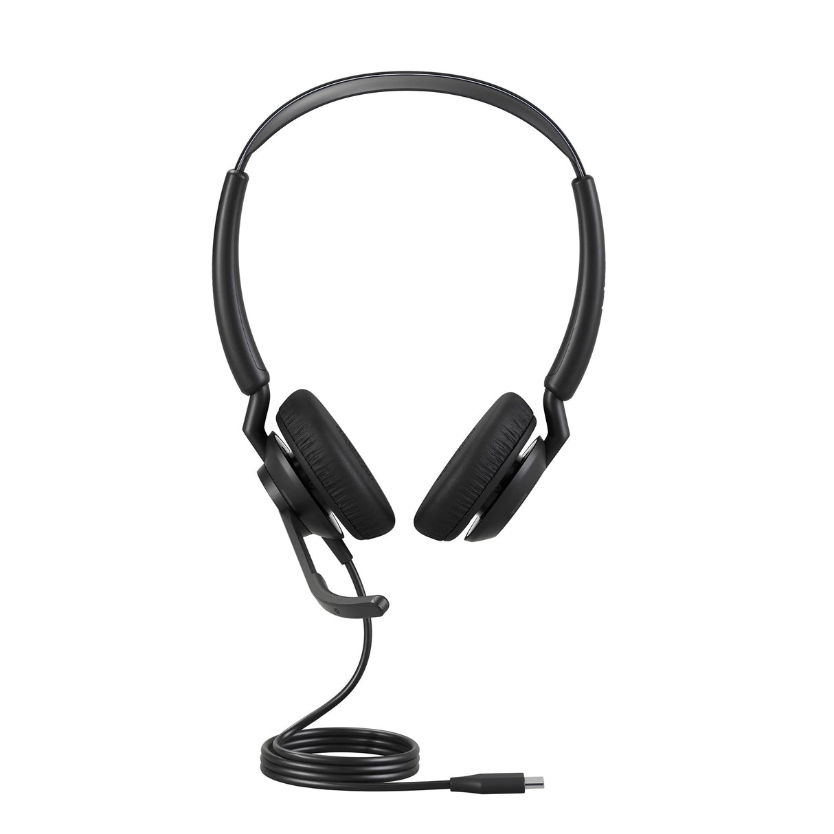 Jabra Engage 50 II Auriculares Estéreo con cable, 3 micrófonos, cancelación de ruido, ultraligeros, cable USB-C, Para plataformas de comunicaciones unificadas como Zoom y Unify, Negro