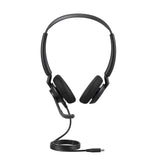 Jabra Engage 50 II Auriculares Estéreo con cable, 3 micrófonos, cancelación de ruido, ultraligeros, cable USB-C, Para plataformas de comunicaciones unificadas como Zoom y Unify, Negro