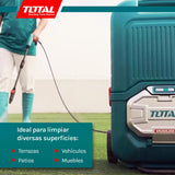 TOTAL - Hidrolimpiadora de Alta Presión a Batería TPWLI4006, 40V, 80 Bar, Volumen de 4 l/min, 3 Velocidades, Con Accesorios y Manguera, No incluye baterías ni cargador