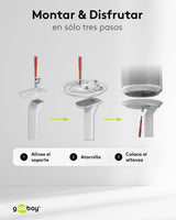 goobay Soporte para Altavoces Sonos Era 100, Capacidad de Carga de 3 K, gestión de Cables, 71,5 cm de Altura, Blanco, 71983