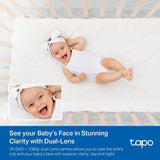Tapo C840 - Cámara Inteligente de Lentes Dobles – Monitor para Bebé 2 K 4 MP + 1080p, Pan/Tilt, Visión Nocturna Invisible, Detección AI, Audio Bidireccional
