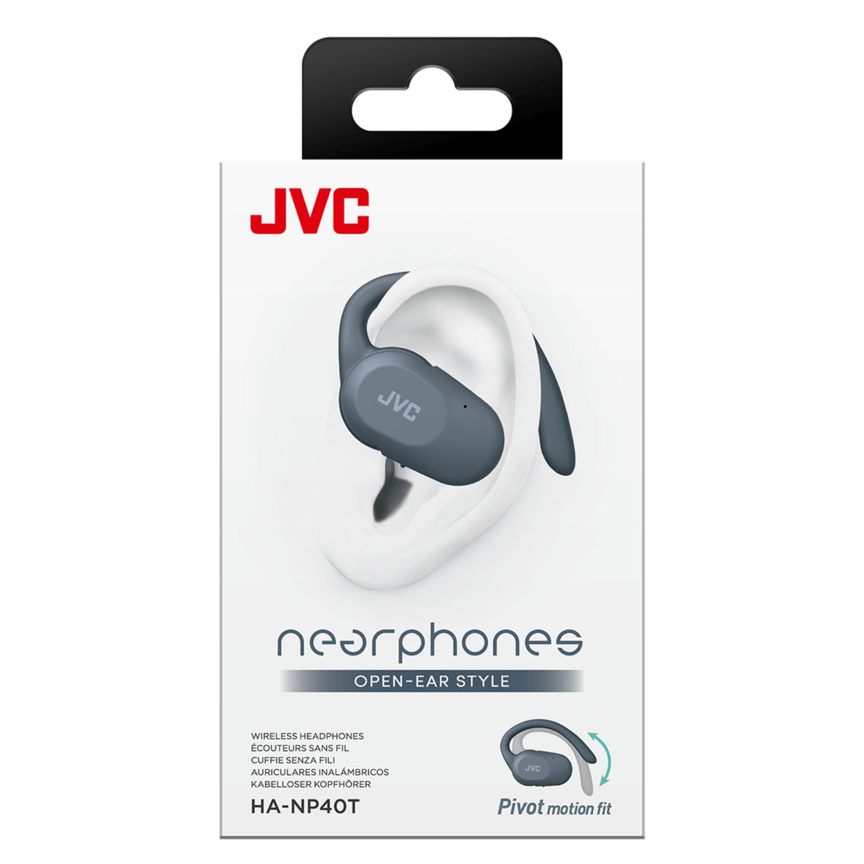 JVC Auriculares Inalámbricos Bluetooth | 26h Batería y Carga Rápida | Oreja Abierta | Ligeros y Resistentes a Salpicaduras | Deportivos | Control Táctil - HA-NP40T (Azul)