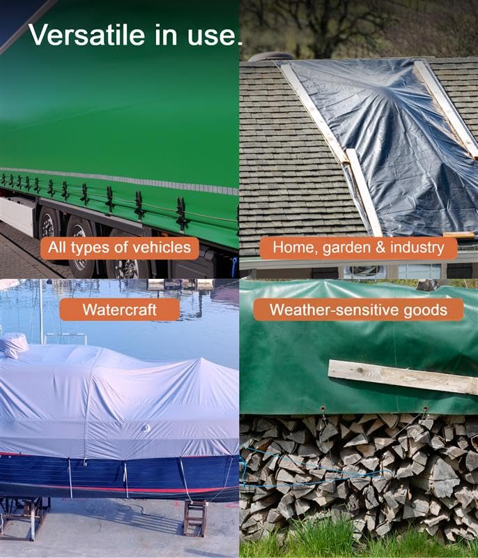 NEMAXX® Lona Protectora Premium Impermeable [400x700 cm]–Resistente a los Rayos UV [650 g/m²] Lona de PVC con Ojales,para Jardín,Techo y Construcción–Cubierta Resistente al Invierno – Azul – 28m²