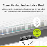 Glorious Gaming GMMK 3 Pro HE: Teclado Gaming inalámbrico, Hall Effect, Carcasa de Aluminio, tasa 8K, switches Hot Swap MX/HE, acción Ajustable, Compacto 65% QWERTY Estadounidense (Plata)