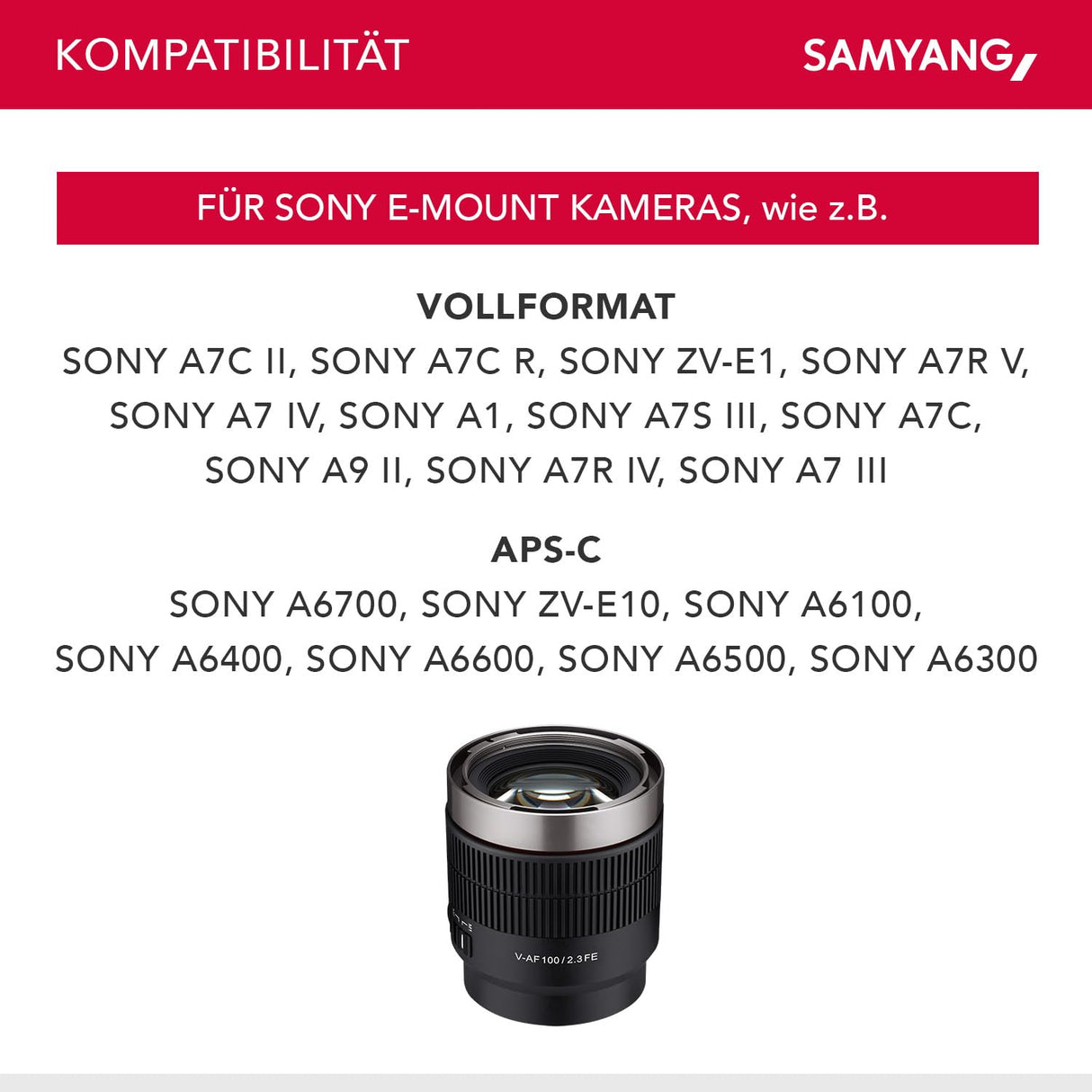 Samyang Objetivo V-AF 100mm T2.3 para Sony E