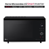 LG MJ3965BPS - Horno Microondas, 4 en 1, con Display Digital, de 39 Litros y 1100 W, Función Smart Inverter y EasyClean, Cocina Más Rápido, Mantiene Sabor, Color Negro