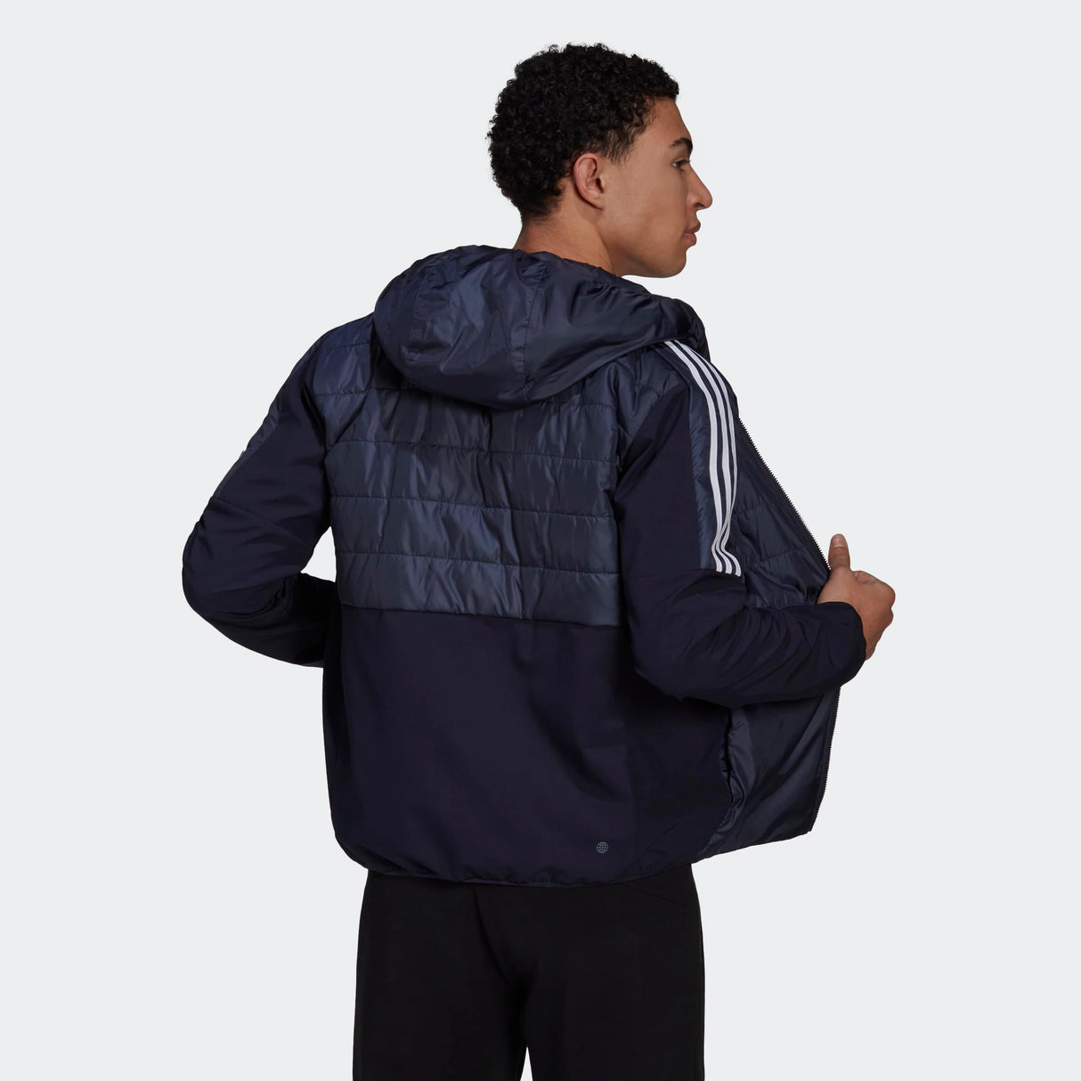 adidas Men's Essentials Insulated Hooded Hybrid Jacket (Midweight)