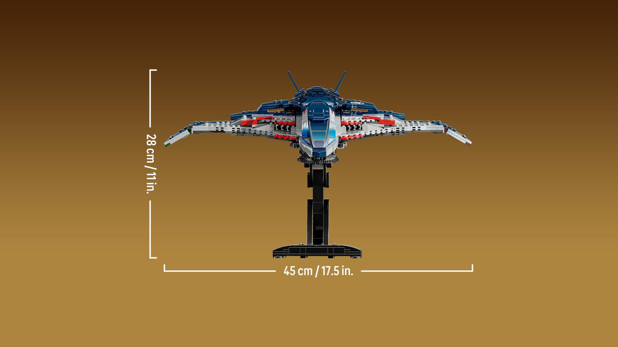 LEGO Marvel Quinjet de Vengadores: La Era de Ultrón - Avión de Juguete de Superhéroes con Moto y 5 Minifiguras inc. Iron Man, Viuda Negra y Ojo de Halcón - Regalo para Niños y Chicos de 12+ Años 76325