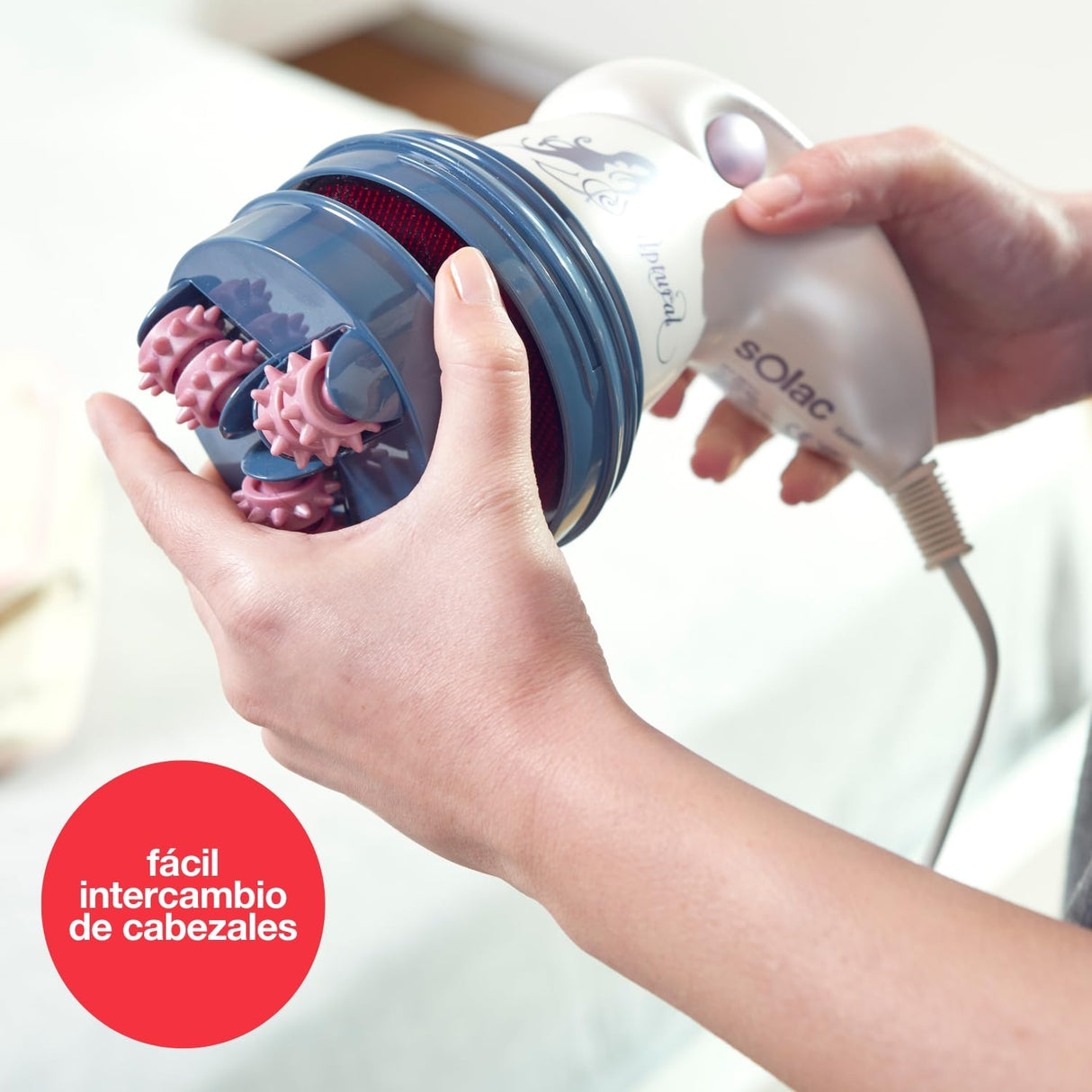 Solac Sculptural ME7711 - Sistema Masajeador lipo-modelador profesional Anticelulítico y para combatir la flacidez, 6 cabezales de tratamiento intercambiables