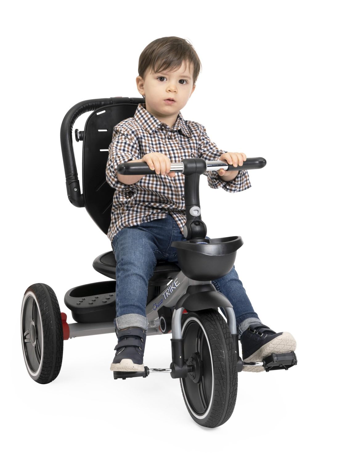 Chicco, 4in1 Trike Triciclo con Estructura de Metal, Ruedas Goma EVA, Cinturón de 4 Puntos, Manillar Telescópico y Capota Desmontable, Cochecito con Asiento Reversible, Cesta, Juguete 6 Meses - 5 Años