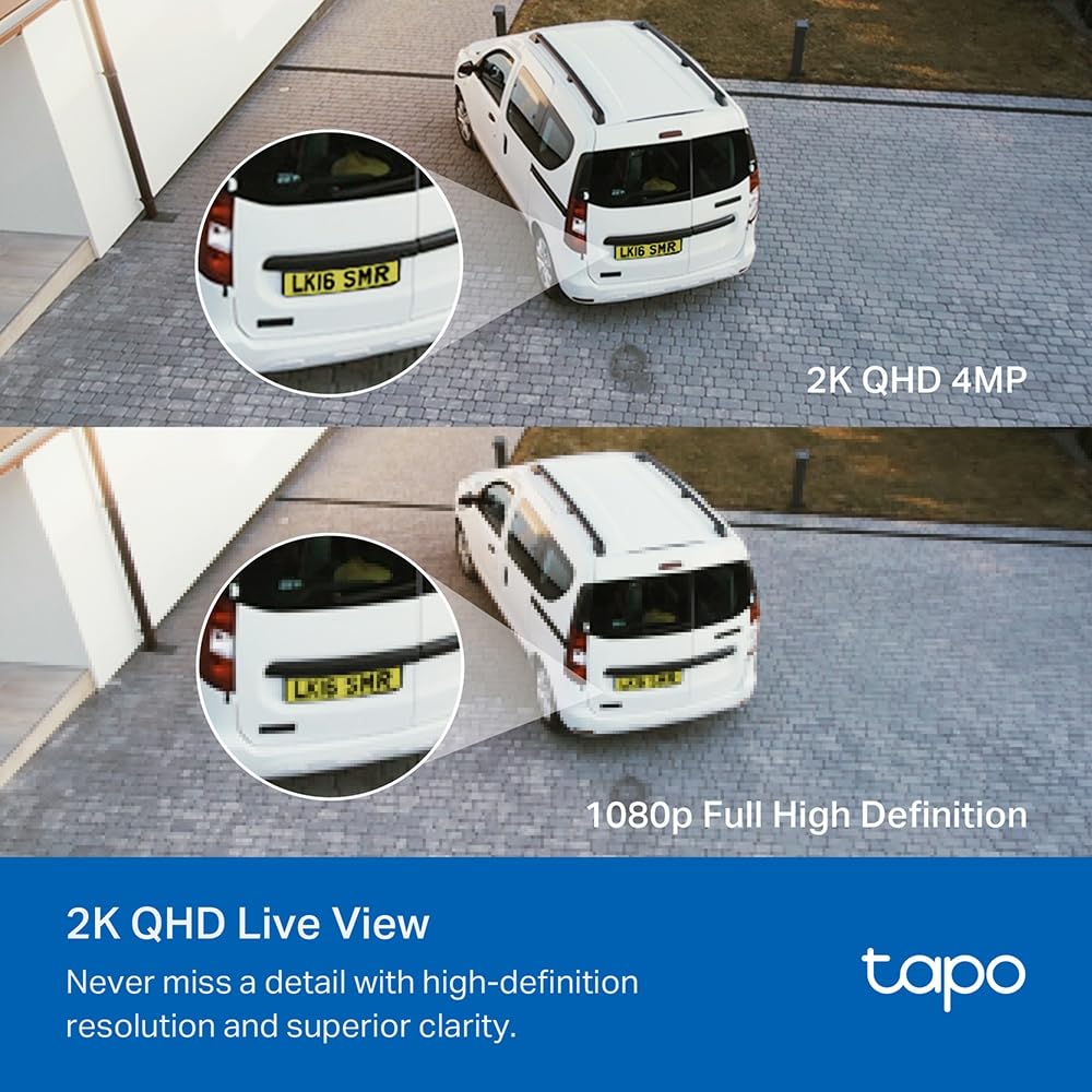 Tapo C720 - Cámara Wi-Fi Externa 2K 4 MP, visión Nocturna y proyectores de 2800 lúmenes, Control de luminosidad y Disparador de activación, detección Inteligente AI, microSD hasta 512 G, IP65, Solo
