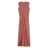 Scotch & Soda Structured Gingham Midi Dress Vestido Informal, Roadside Red/Cotton Candy, M Mujeres