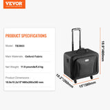 VEVOR Estuche de Maquillaje con Ruedas 3 Niveles, Maleta de Almacenamiento de Transporte con Asas Correa, Caja Bolsa de Maquillaje Oxford Impermeable Negro