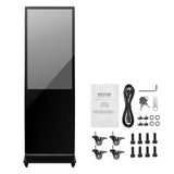 VEVOR Tope digital para clientes, pantalla publicitaria (tamaño de pantalla de 109 cm), pantalla LCD UHD de 2 K, 2 GB de RAM y 32 GB de ROM, pantalla de pie con WiFi, entrada HDMI/USB, pantalla táctil