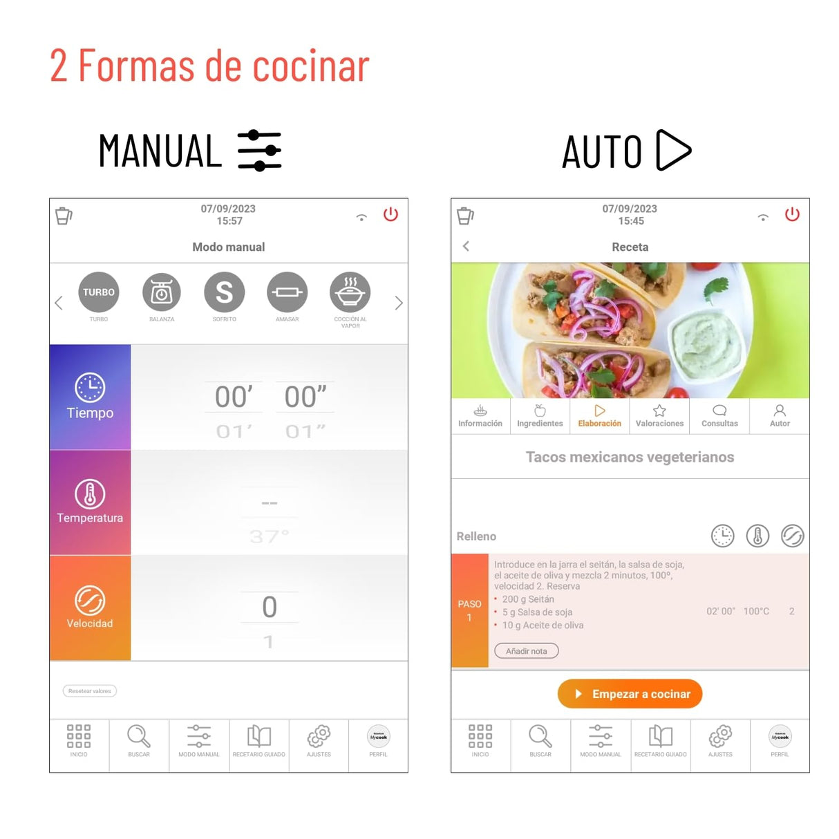 Taurus Mycook Next - Robot de Cocina con wifi, pantalla XXL, cocina por voz, inducción, cocción lenta o alta temperatura, sous-vide, 30 funciones, 2000W, jarra 3.75L, app mycook + accesorios