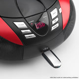 Lenco SCD-37 - Reproductor de CD para niños (2 x 1,5 W RMS), Color Rojo