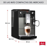 Melitta Avanza F270-100 Mystic Titan - Cafetera superautomática compacta con molinillo silencioso, máquina de café con capuchinador easy, depósitos XL, modo doble taza y limpieza automática, 1,5 L