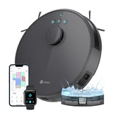 LEFANT M1 Robot Aspirador y Fregasuelos con mapeo, 5500Pa, 200 Min, Navegación Láser (LDS), Zona Prohibida, Aspirador Robot de 32 cm, Control WiFi/App/Alexa - Ideal para el Hogar Inteligente, Gris