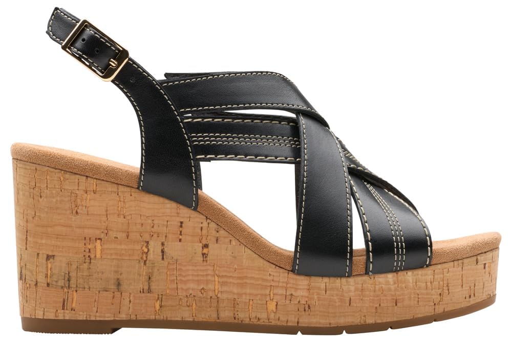 Clarks Sabina Sling, Sandalia Mujer, Black/Black, 37 EU