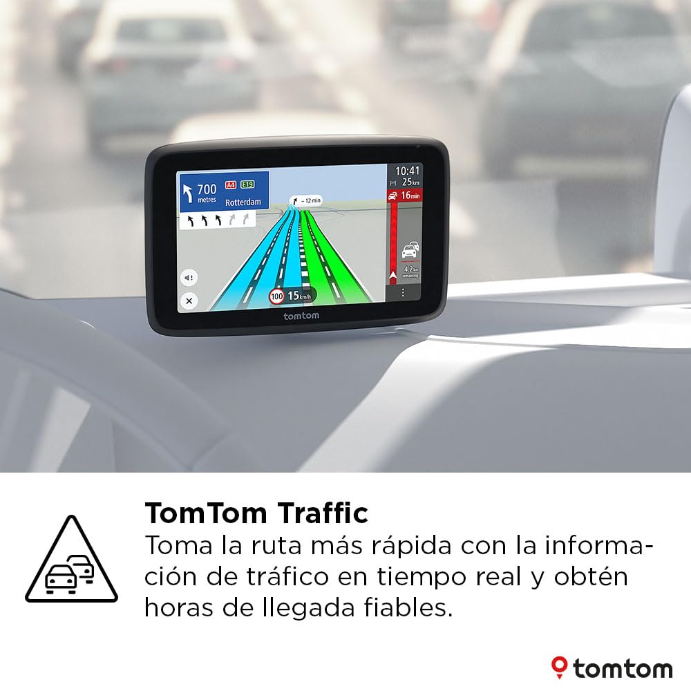 TomTom navegador para camion GO Professional 2.ª generación (con pantalla táctil capacitiva de 6" y mapas de Europa, información de tráfico a tiempo real.Ideal para camiones,buses y vehículos grandes)