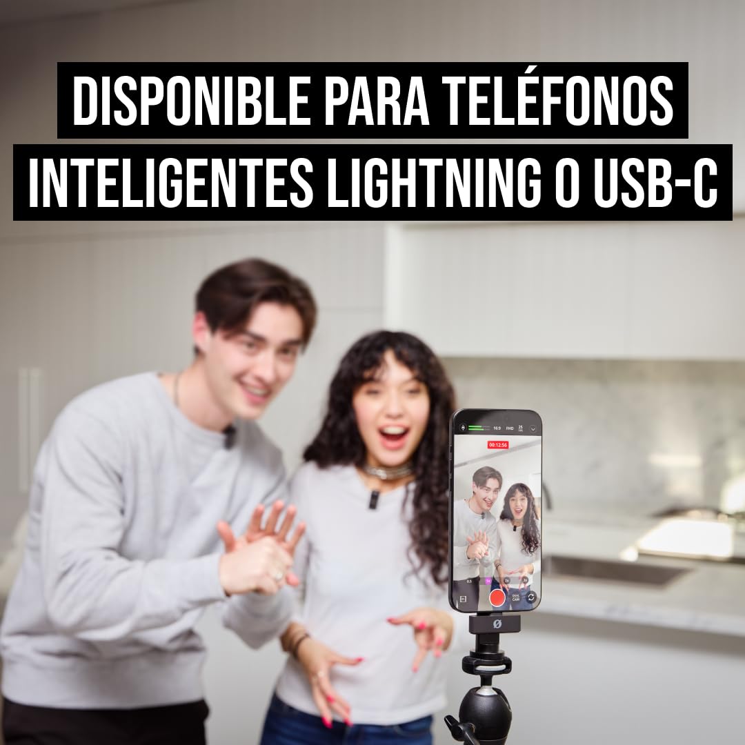 RØDE Wireless Micro - Micrófono inalámbrico Compacto, Dos micrófonos con Estuche de Carga para la creación de Contenido en Smartphone - USB-C, Negro