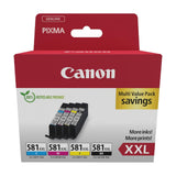 Cartouches d'encre CANON CLI-581XXL Noir/Cyan/Magenta/Jaune - Multipack 4 couleurs